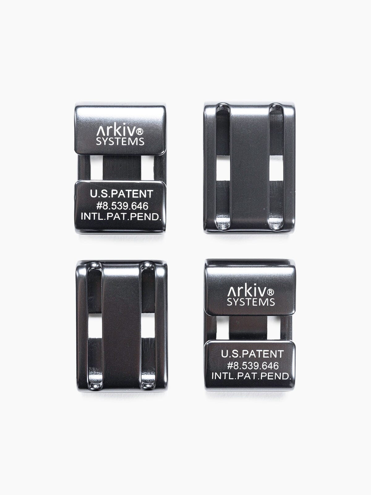 Arkiv® Four-Piece Clip Set by Mission Workshop - Bolsas resistentes a la intemperie y ropa técnica - San Francisco & Los Angeles - Construido para durar - Garantizado para siempre
